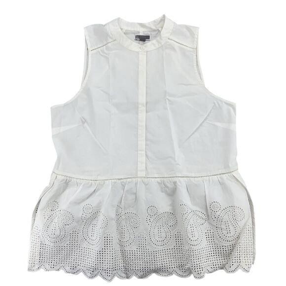 Chelsea 28 white eyelet sleeveless top size medium - Picture 1 of 7